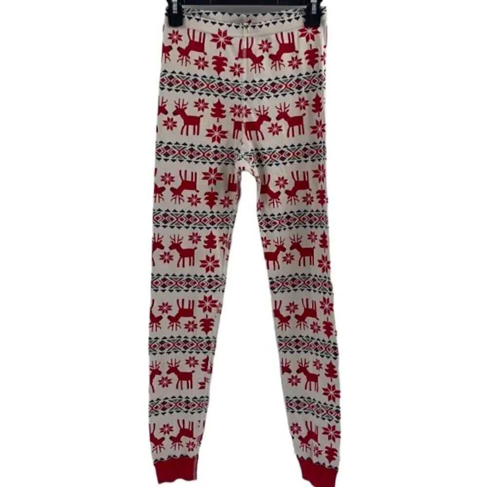 Hanna Andersson Christmas PJ Bottoms Girls Size 14 Holiday Deer Pajamas
